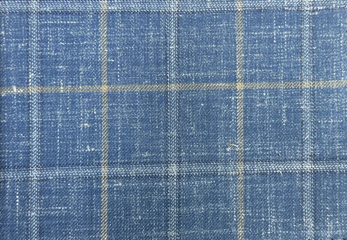 Sergio Benetti 29983 -210 Blue w/ Olive Windowpane fabric swatch